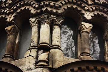 Wall Mural - Beautiful ancient temple in the Park macro