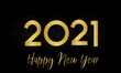 2021 New Year Golden Number with Golden particle Effect Background illustration - Happy New Year 2021 Golden Number vector on black Background - New Year 2021 Background Vector with Golden Number