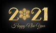 Happy New Year 2021 Golden Vector Luxury Text - 2021 Happy New Year Gold Festive Numbers Design - Happy New Year Poster With 2021 Numbers