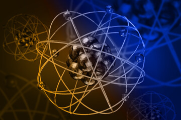 Wall Mural - atomic particle 3d illustration