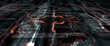 Futuristic server/Html code processing in circuit board abstract server. Data moves in the form of moving lines. The movement and processing of data inside a server or computer.  3d rendering