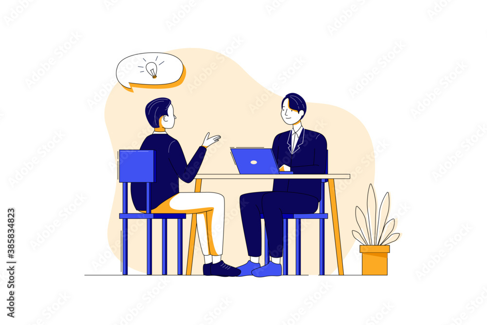Vector de Stock Job Interview Vector Illustration concept. Can use for ...