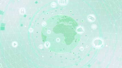 Wall Mural - technology icon network world internet digital devices on space earth background