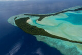 Fototapeta  - Tropical islands of Ngemelis in Palau, Aerial shot