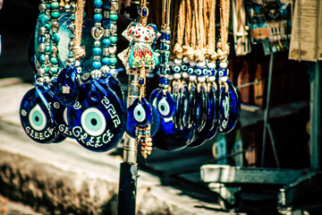 Wall Mural - Closeup of decorative item sold in a souvenir shop for tourist in the downtown
