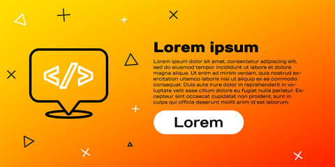 Line Web design and front end development icon isolated on yellow background. Colorful outline concept. Vector.