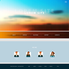 Wall Mural - website design template for your business - cloudy sunset sky, dusk