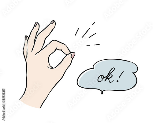 Okサインの手の手描きのイラスト ポーズ ジェスチャー オッケー おしゃれ かわいい 女の子 Comprar Este Vector De Stock Y Explorar Vectores Similares En Adobe Stock Adobe Stock
