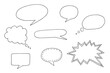 © crazy_angel - Cartoon bubbles - speech and thought set. Hand-drawn comic doodle speech bubbles