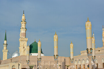 The Prophet's Mosque (Masjid al Nabawi / المسجد النبوي‎) in Medina, Saudi Arabia.