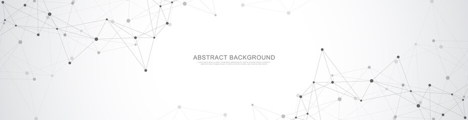 website header or banner design with abstract geometric background and connecting dots and lines. gl