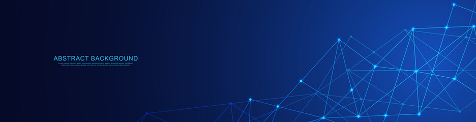 website header or banner design with abstract geometric background and connecting dots and lines. gl