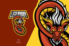 Red Dragon Mascot Logo For Sports Game Team Illustration