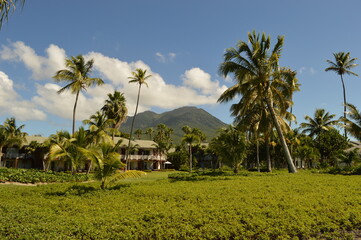 The beautiful paradise beaches on the St Kitts And Nevis Islands in the Caribbean Ocean