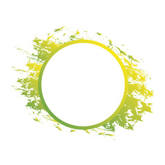 Wall Mural - modern circle frame green and splash vector design