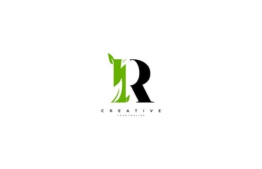 Vector Letter R Monogram Leaf Logo