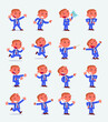 © David - Cartoon character businessman in smart casual style. Set with different postures, attitudes and poses, doing different activities in isolated vector illustrations