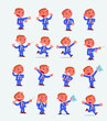 © David - Cartoon character businessman in smart casual style. Set with different postures, attitudes and poses, doing different activities in isolated vector illustrations