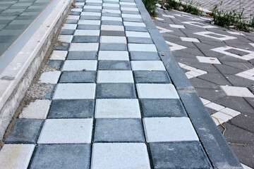 
decorative stone pavement road in the park