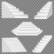 © Yuliia - Architectural white stairs. Stairs image isolated on transparent background, abstract modern stairs design for creative concepts, simple external stairs stairs with shadow. Vector