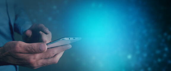 Man using his mobile phone