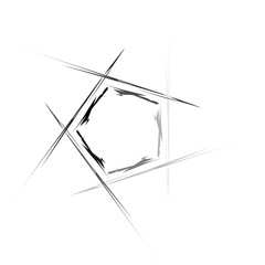 Aufkleber - Grayscale abstract mandala, motif shape. Abstract logo, element. Circular shape collection