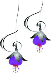 Wall Mural - Design, fuchsia flowers.