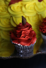 Red Flower Cupcake
