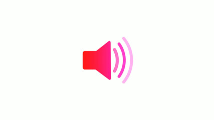 Wall Mural - New red and pink gradient speaker icon on white background, Speaker icon
