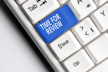 Wall Mural - word writing text time for review. business photo showcasing review of a system or situation in its 