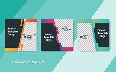 set banner social media post design,vector illustrations.