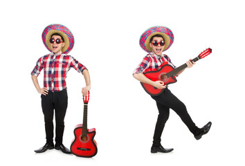 Wall Mural - Funny mexican with sombrero in concept