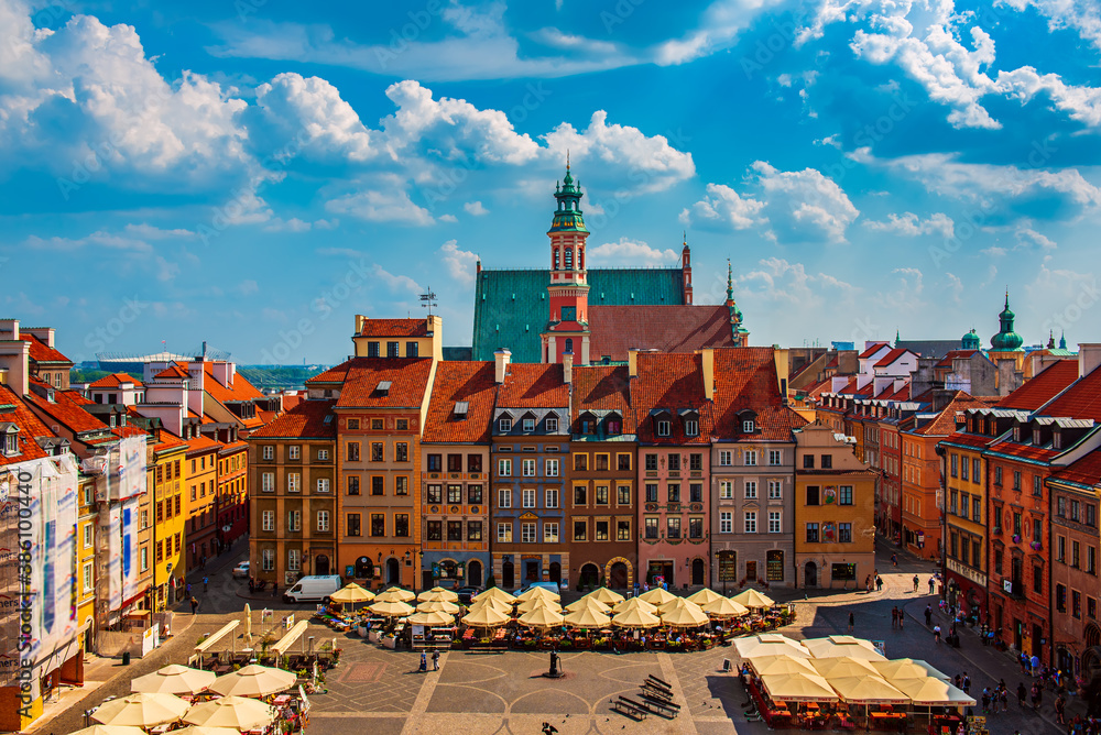 Market square in Warsaw - obrazy, fototapety, plakaty 