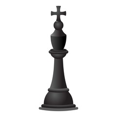 Wall Mural - Black chess king icon. Cartoon of black chess king vector icon for web design isolated on white background