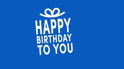 Canvas Print - happy birthday blue background animation