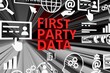 © profit_image - FIRST PARTY DATA concept blurred background 3d render illustration