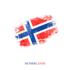 Wall Mural - Grunge Flag Of Norway. Isolated on White Background Flags