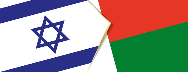 Israel and Madagascar flags, two vector flags.