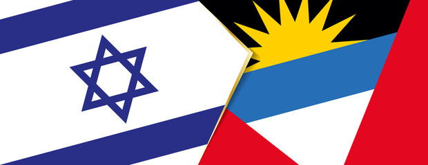 Israel and Antigua and Barbuda flags, two vector flags.