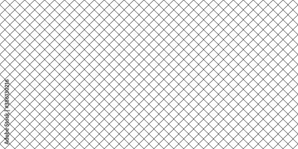 Square wire fence mesh. Illustration of seamless square mesh pattern (repeatable). Seamless metal grid pattern in vector. Lattice mesh texture.