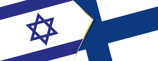 Wall Mural - Israel and Finland flags, two vector flags.