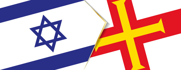 Wall Mural - Israel and Guernsey flags, two vector flags.