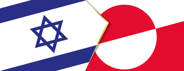 Wall Mural - Israel and Greenland flags, two vector flags.