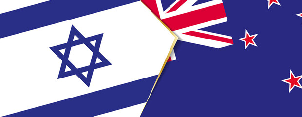 Wall Mural - Israel and New Zealand flags, two vector flags.