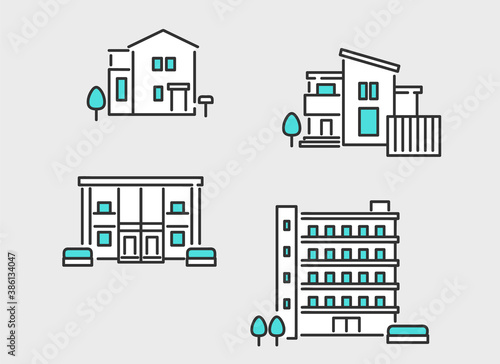 Fototapeta Kuchenna 一軒家やマンションなどの不動産のイメージイラスト素材 Wlasnosc Ikona Dom Fototapety Foteks