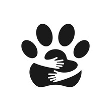 Footprints Logo With Hug Flat Logo Concept