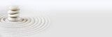 Zen japanese garden background. Horizontal banner