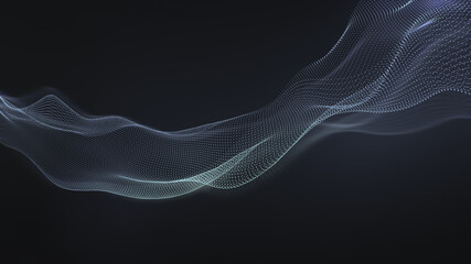 Wall Mural - beauty abstract wave technology black background with led light. tech business concept.