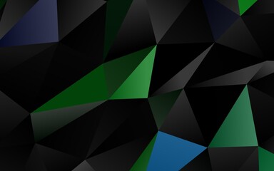 Dark Blue, Green vector polygonal background.