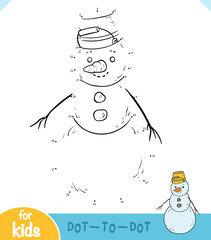 Wall Mural - Numbers game, education dot to dot game for kids, Snowman